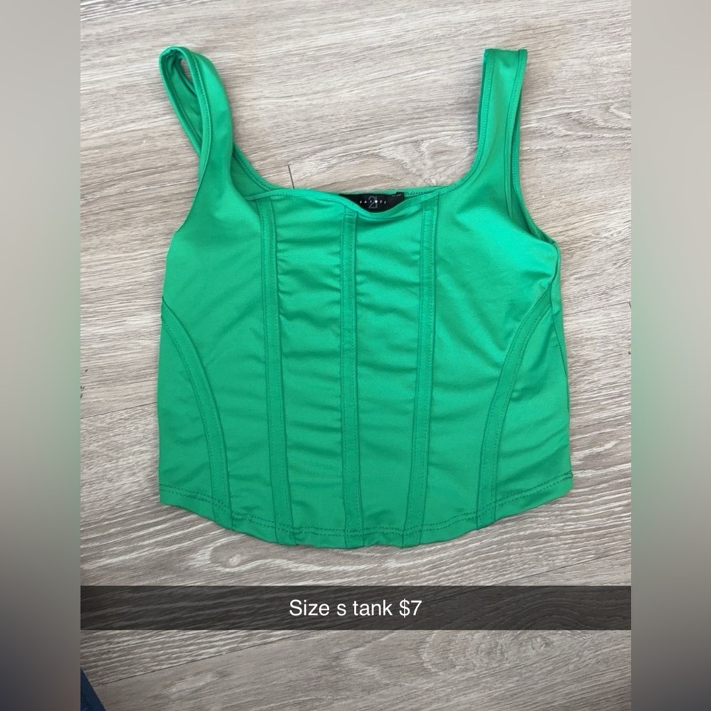 Green corset tank